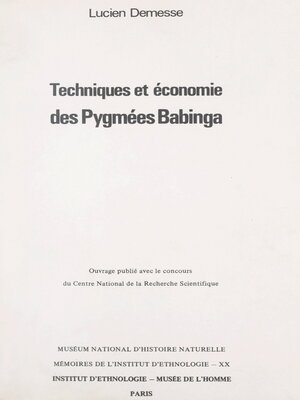 cover image of Techniques et économie des Pygmées Babinga